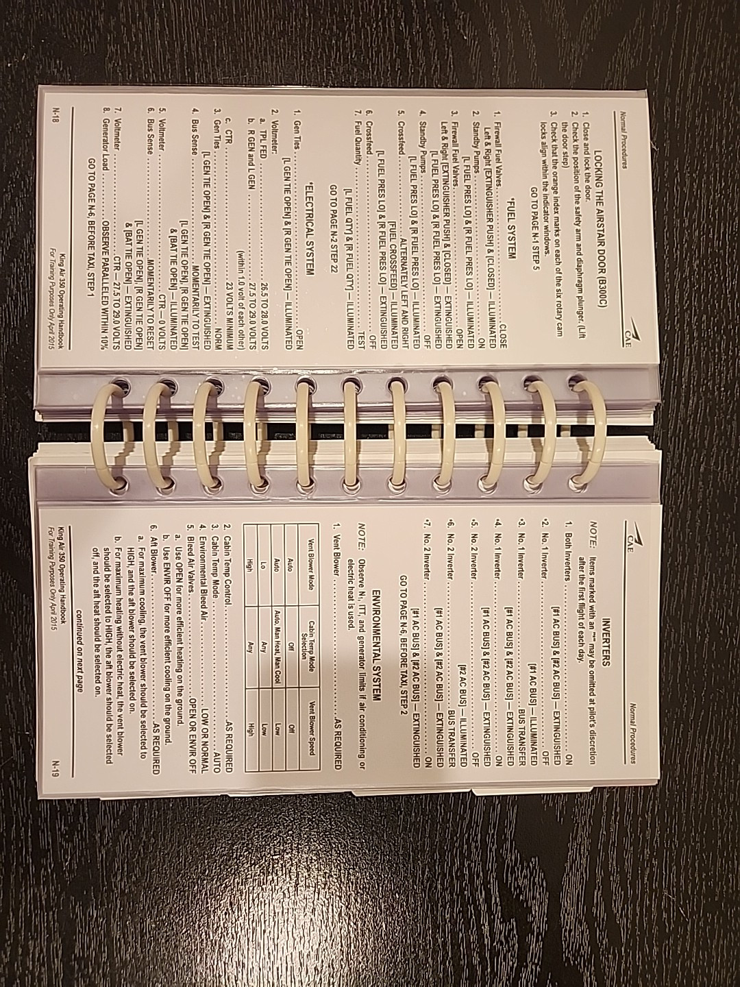 NEW!! CAE King Air B350 EFIS 85 Pilot Operating Handbook Rev 1 2015