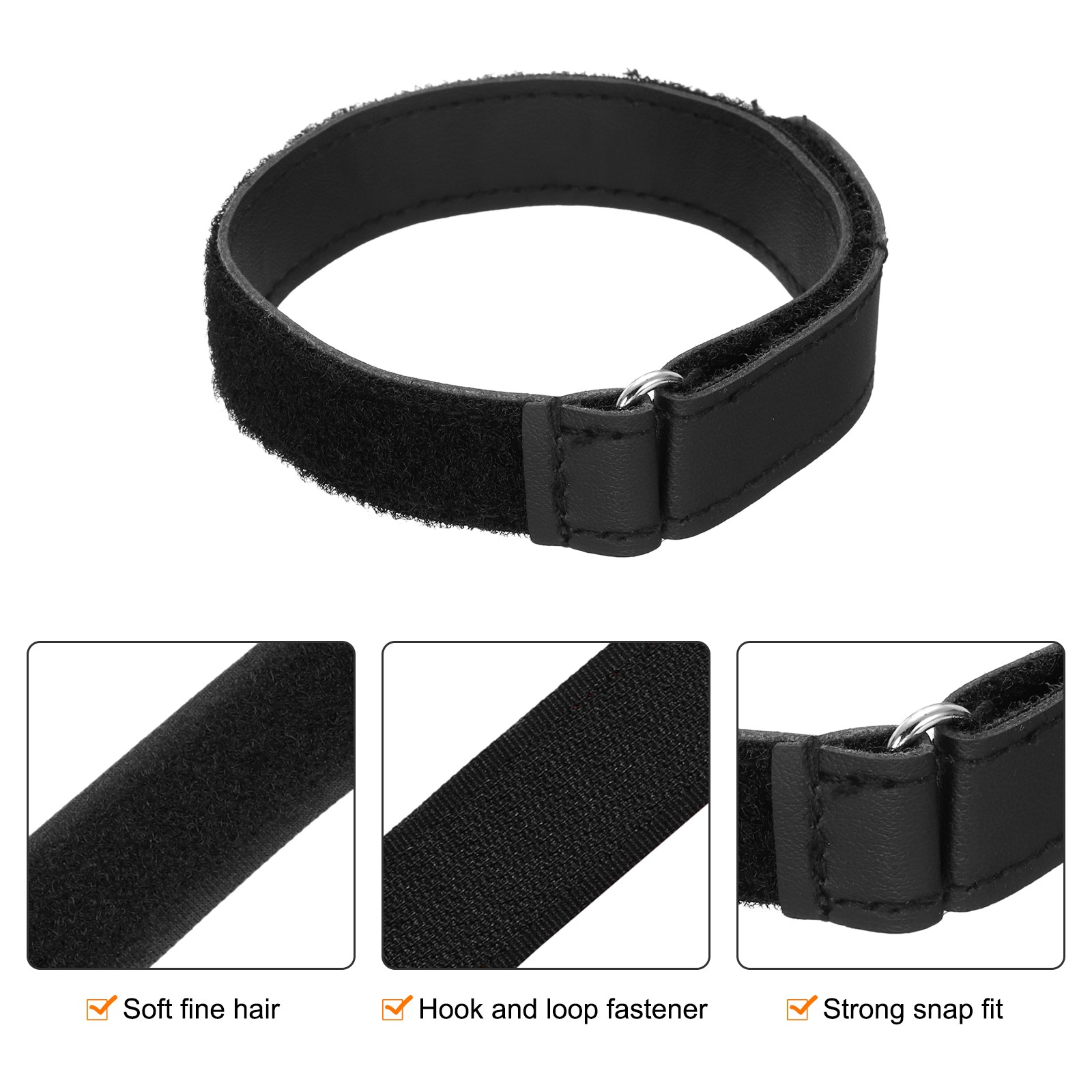 5Pcs Battery Tie Down Straps 0.8x14" Black Leather Hold Down Hook Loop Straps