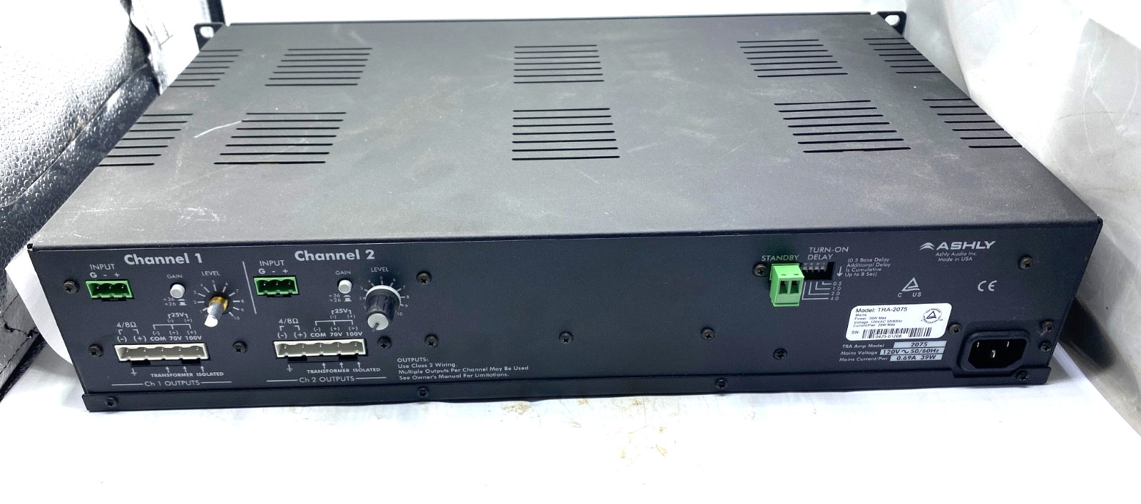Ashly MultiMode Amplifier TRA-2075 With Power Cord Working
