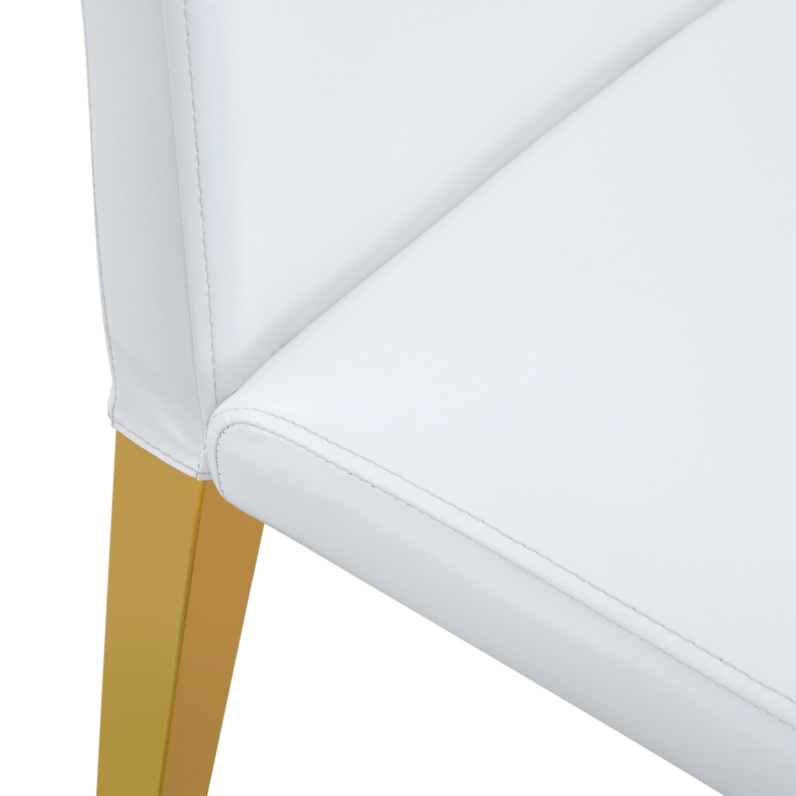 Set of 4 White PU Dining Chairs: 35.4" High, 18.5" Ergonomic Backrest
