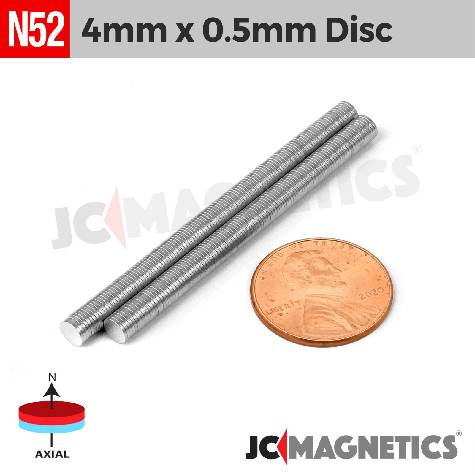 4mm x 0.5mm 5/32"x1/64" N52 Rare Earth Neodymium Small Thin Magnet Disc 4x0.5mm