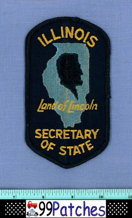ILLINOIS SECRETARY OF STATE (Old Vintage) ILLINOIS Police Patch CHEESECLOTH 9A