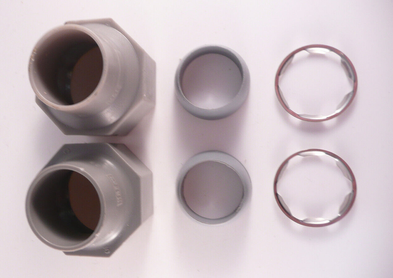 Kinetico 3/4" Plastic Bypass Nuts, Rings, and Compression Cone Adapters