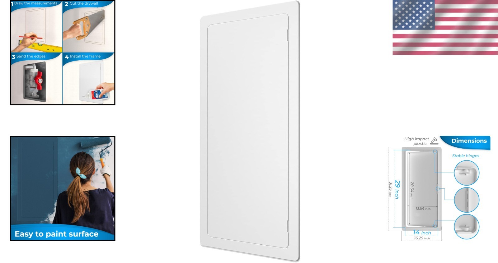 Effortless Installation 14x29 Inch Access Panel - Paintable and Water-Resistant