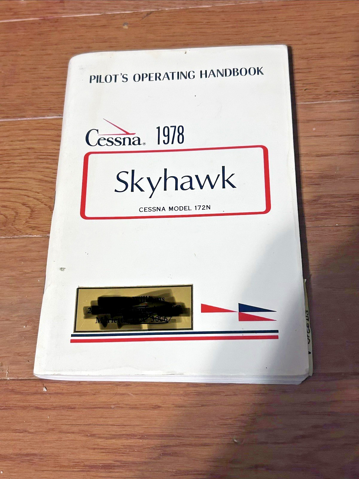 Cessna 1978 Skyhawk Model 172N Pilot's Operating Handbook Manual