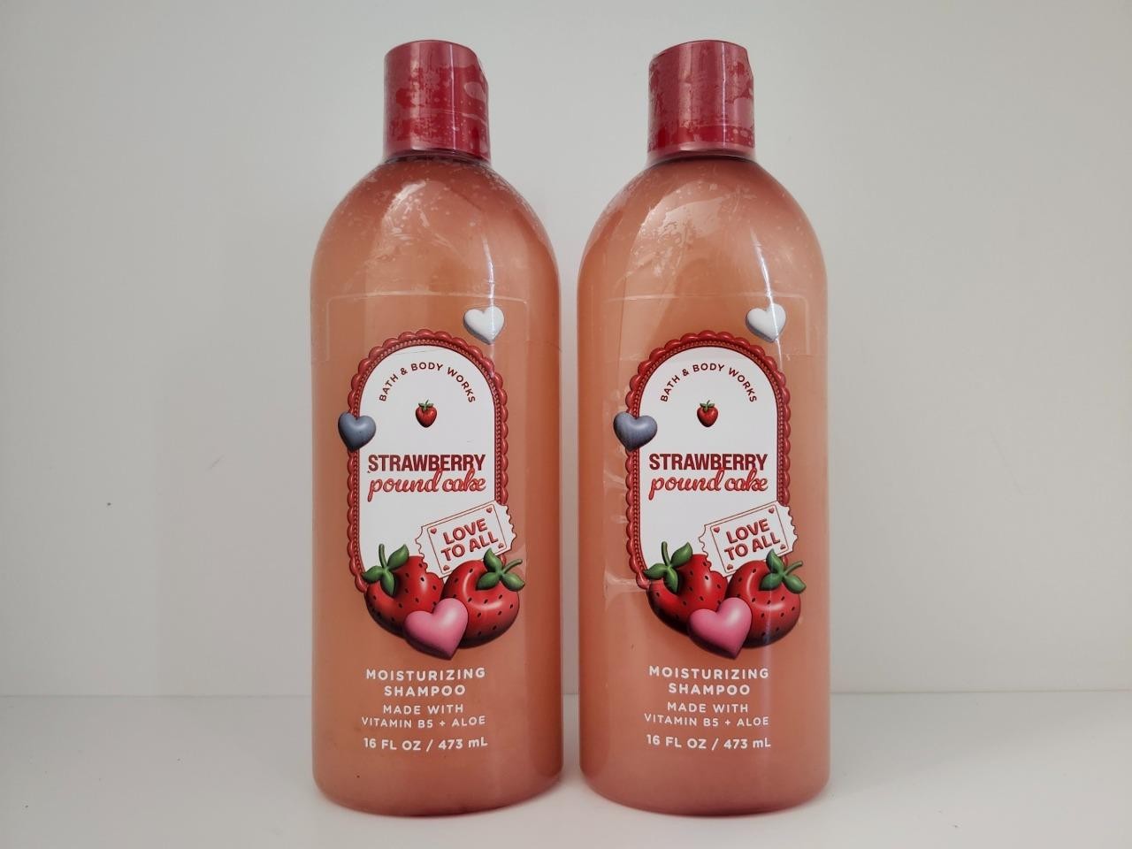 Bath & Body Works Strawberry Pound Cake Moisturizing Shampoo Set Of 2 New