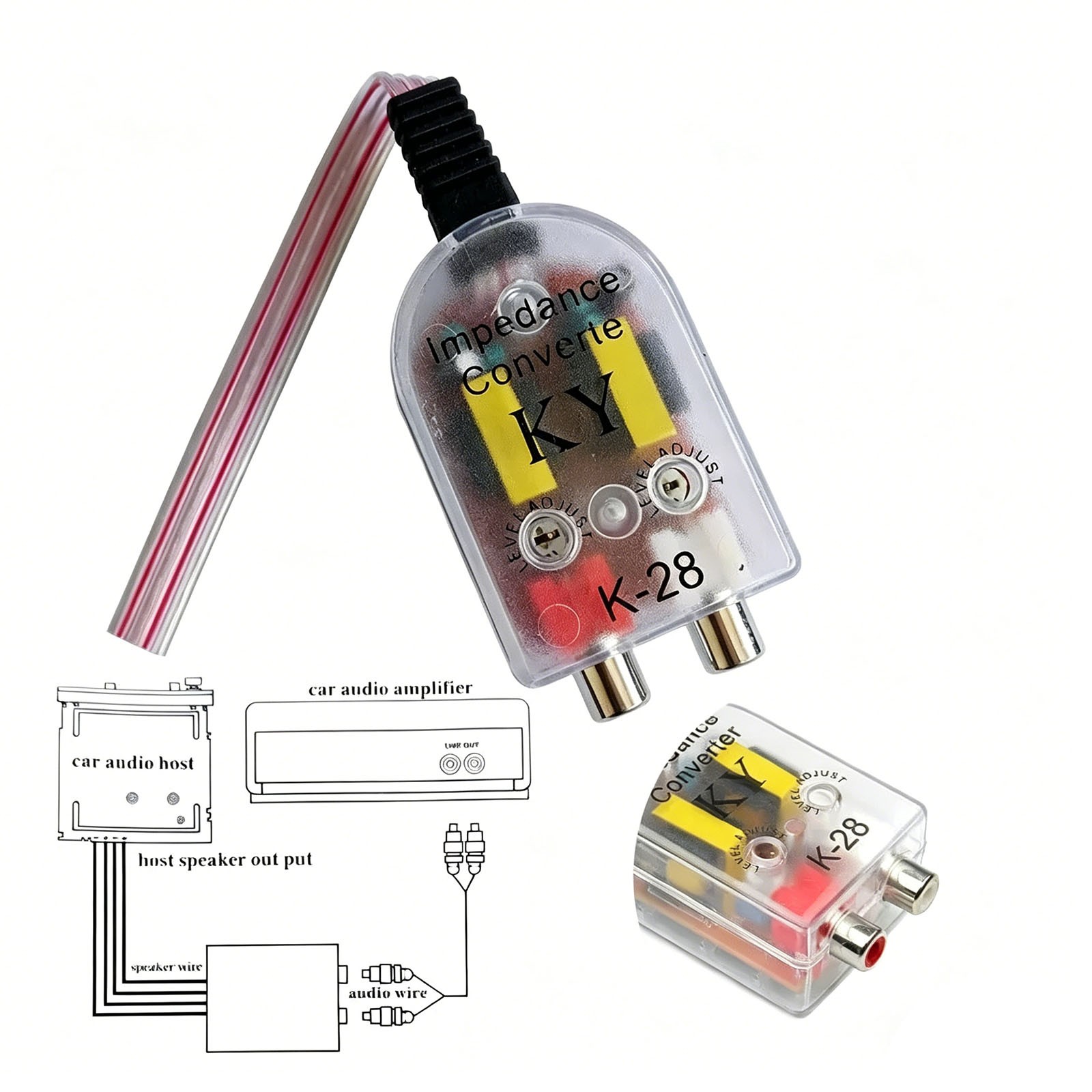Car Audio RCA Line-out Converter W/ Remote Turn On Hi-low Speaker To RCA