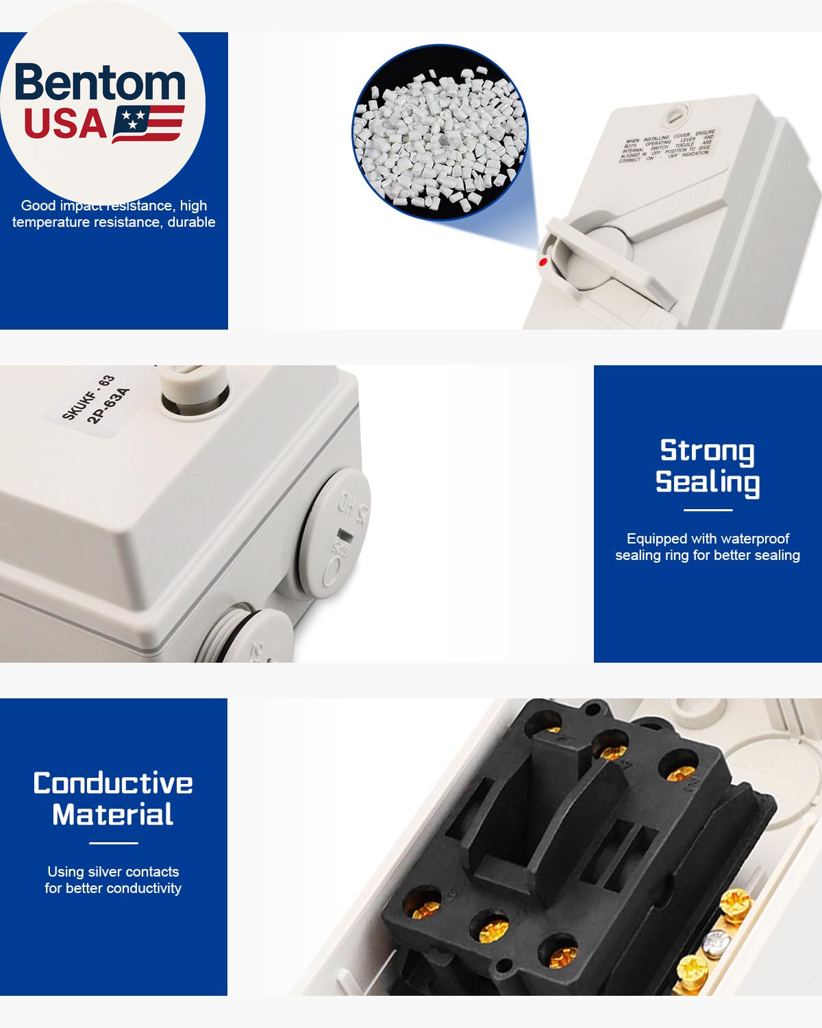 Universal Disconnect Switch 2 Phase 63A 440VAC, Also for 60 Amp Disconnect Break