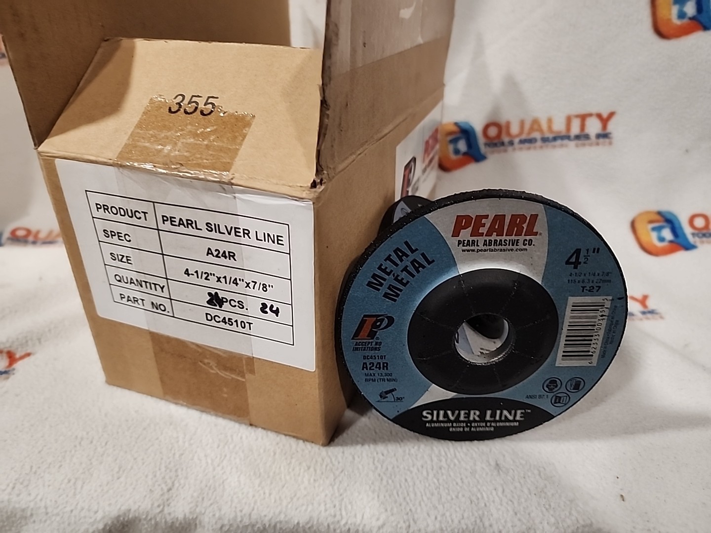 New Pearl Abrasive DC4510T 4-1/2" x 1/4" x 7/8" Grinding Wheel Type 27 -  24pk.