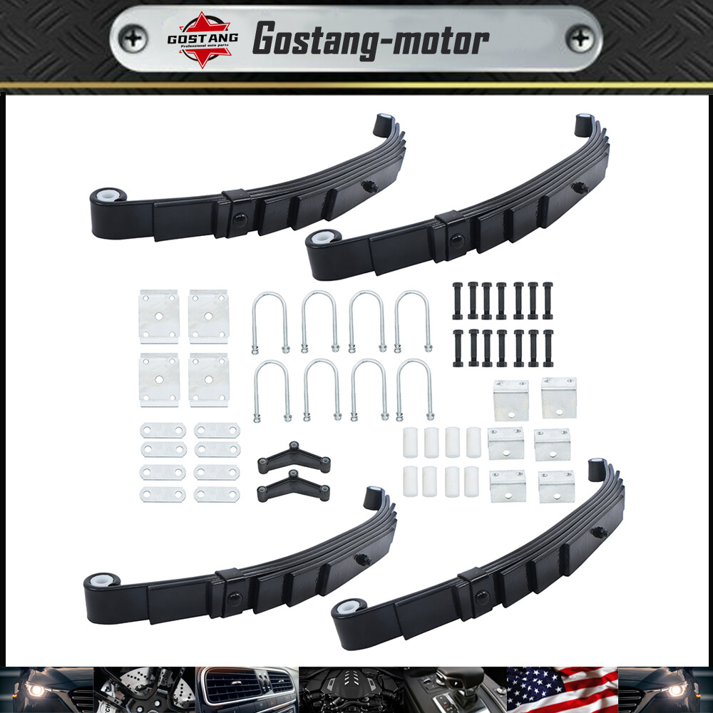 For 7000# 7k Tandem Trailer Axle Suspension Kit 6Leaves Spring U-bolt Hanger Kit