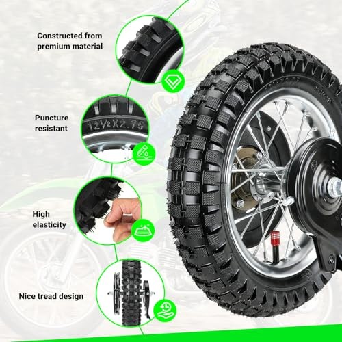 12-1/2 x 2.75 12.5x2.75 Rear Wheel Assembly Replacement for Razor MX350 MX400