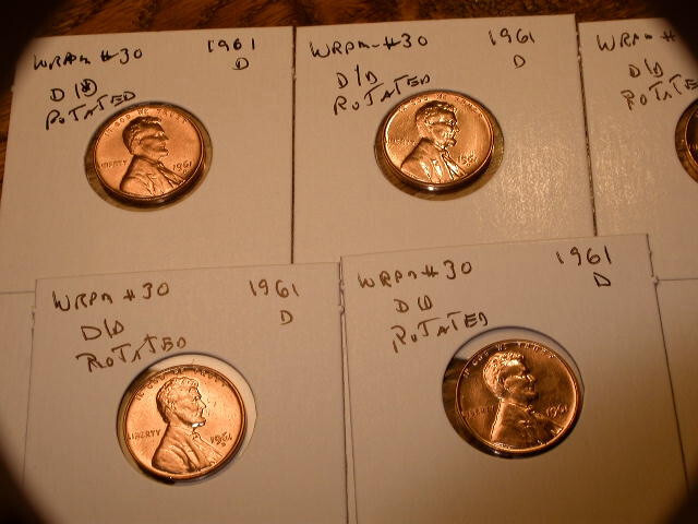 1961-D WRPM#30 D/D Tilted Ch/Gem BU/Uncirculated Red Lincoln Cent Error
