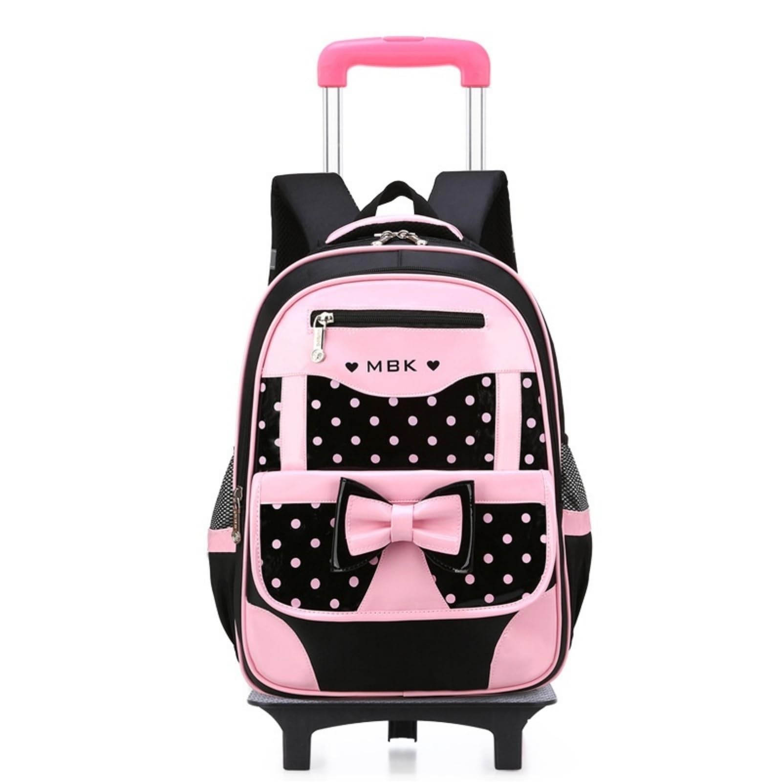 Girls Rolling Backpack Cute Bowknot Kids Schoolbag with Wheels Trolly BookBag...