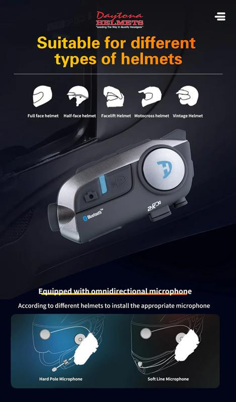 Daytona Universal Bluetooth Communication System BT-Cam Waterproof Video Camera