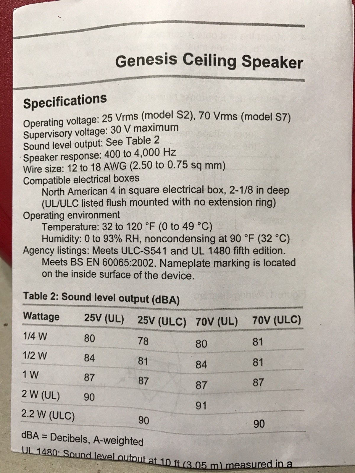 EDWARDS EST GCFR-S7 RED SPEAKER Fire Alarm #1
