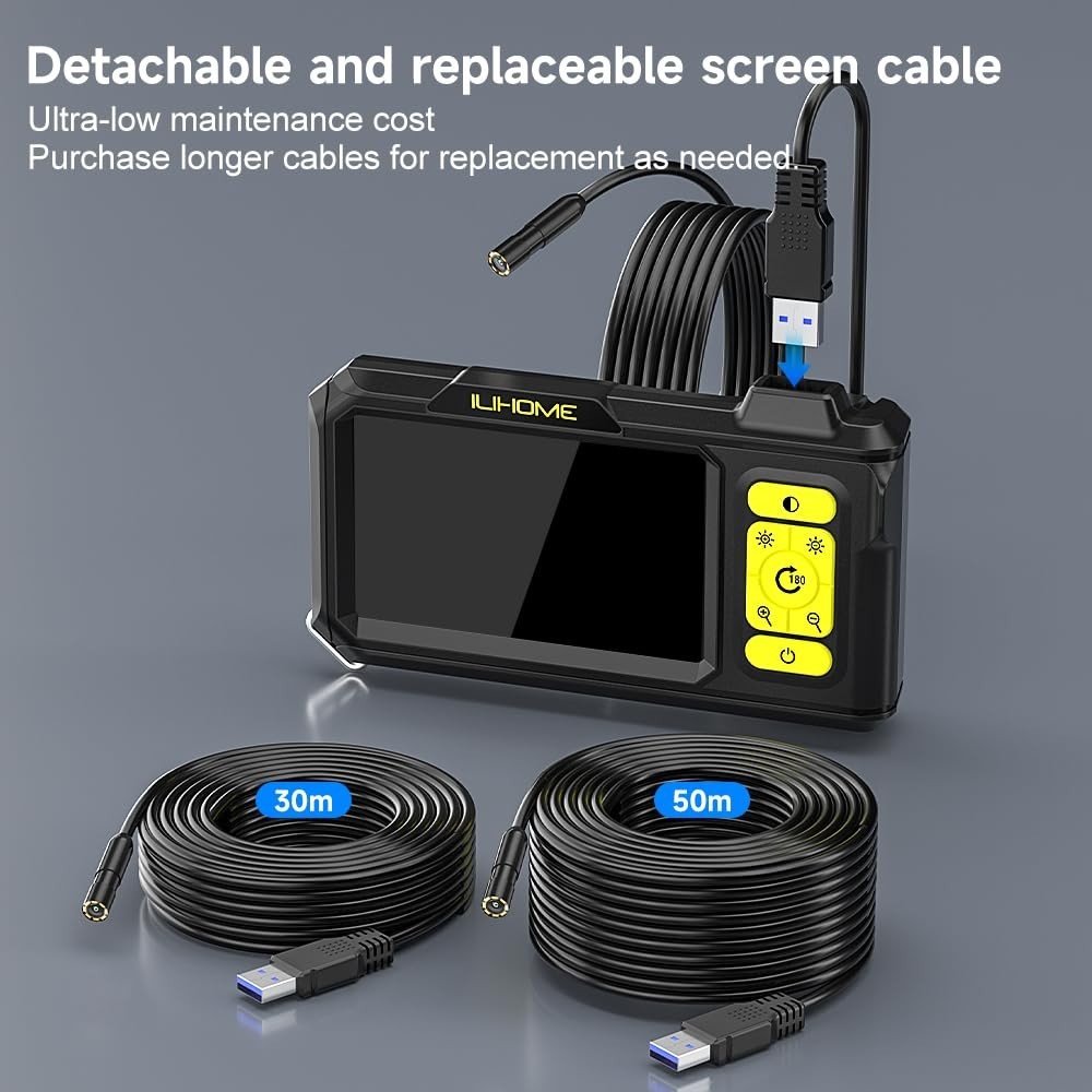 4.3-Inch IPS Borescope Camera with Enhanced Visibility - Ideal for Tight Spaces
