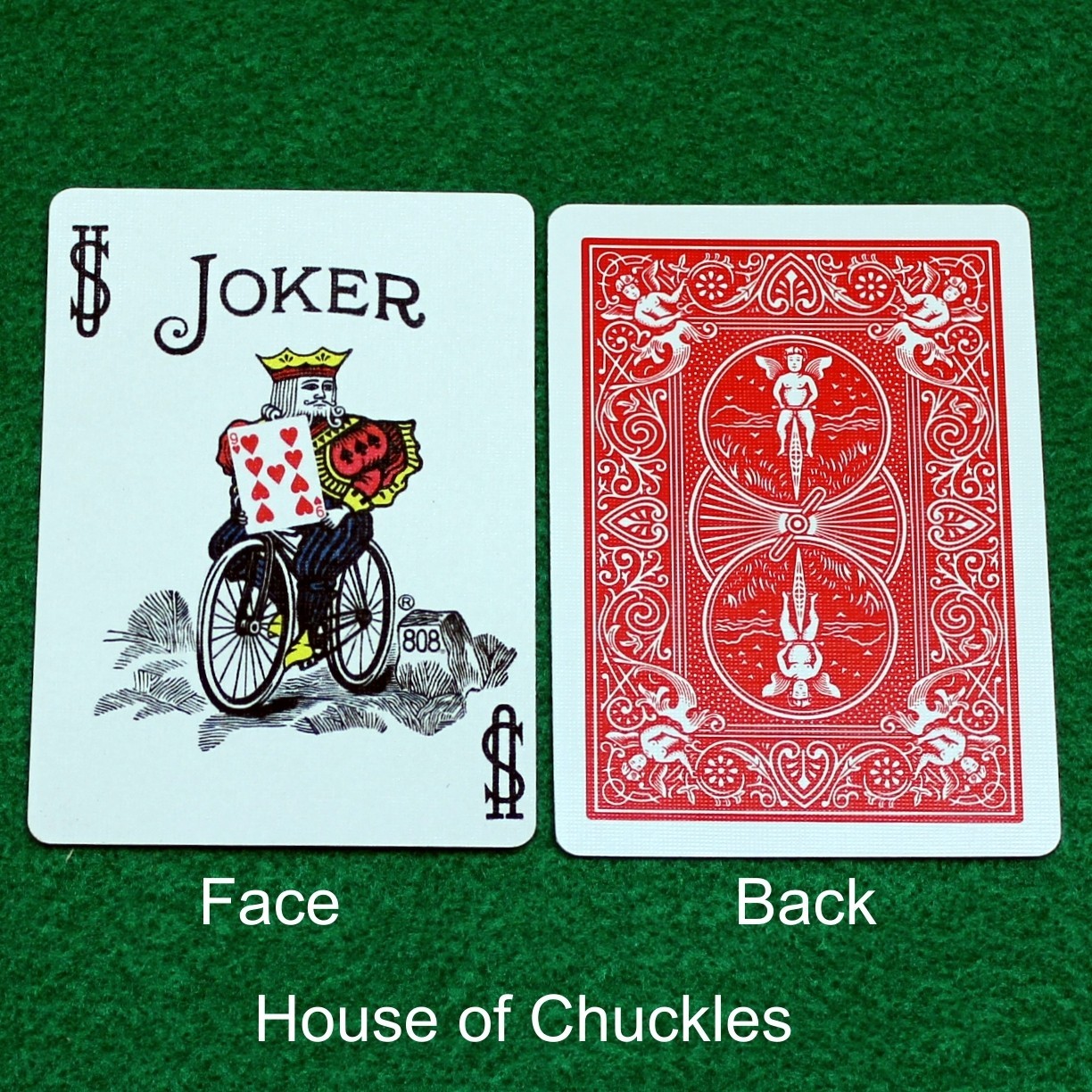 Color Joker Reveals 9 of Hearts, Bicycle Printed Gaff Card, Red