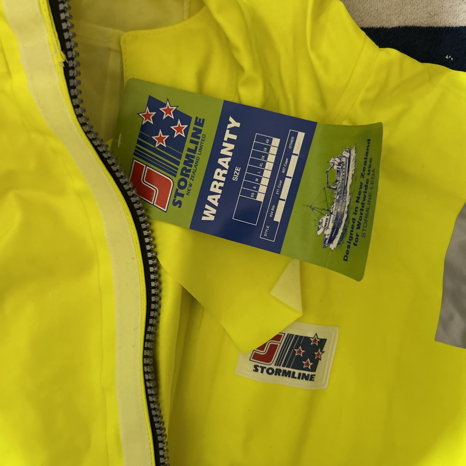 Stormline 211 PVC Foul Weather Coat Yellow Hooded XL Commercial Fishing Jacket