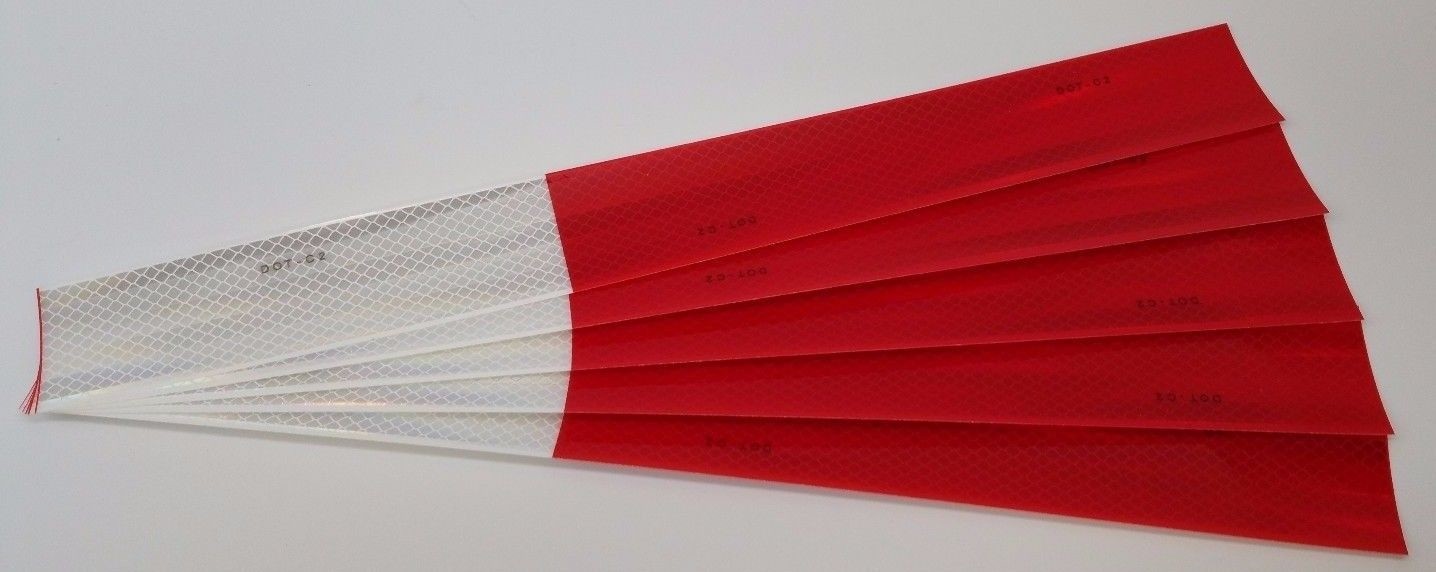 20 Pack of 3M 67635 2" x 18" Reflective Strips 11" Red 7" White Conspicuity Tape