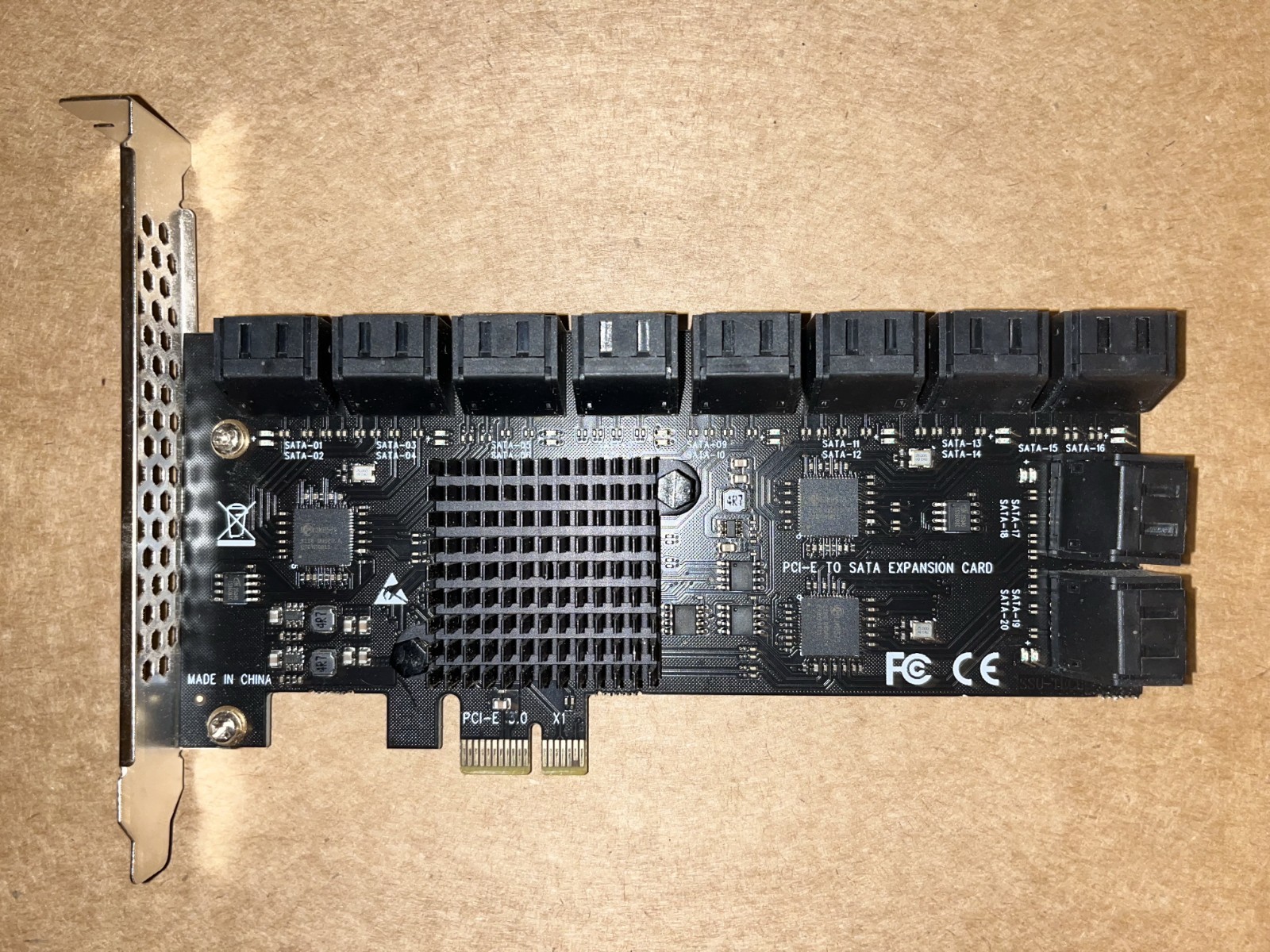 20 PORT SATA CONTROLLER PCI-E X1 (NON RAID)
