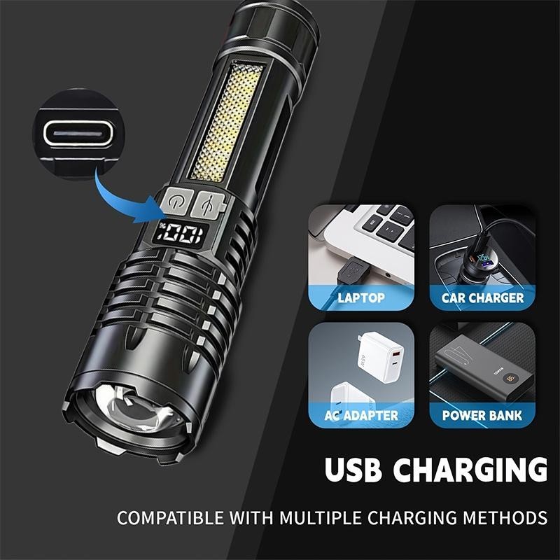 990000000 Lumen Super Bright LED Tactical Flashlight Rechargeable LED Work Light