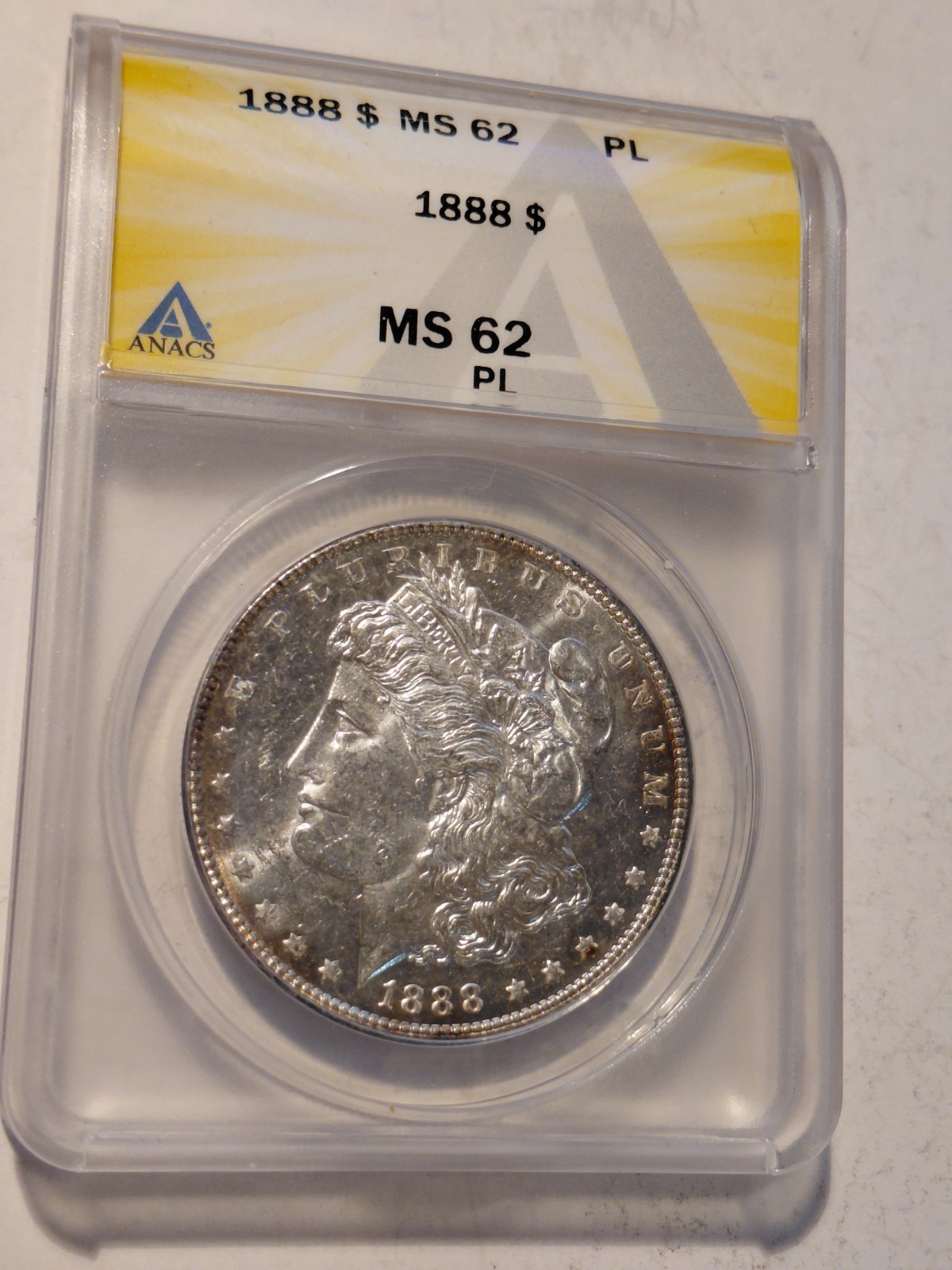 1888 Morgan Silver Dollar MS 62P/L ANACS