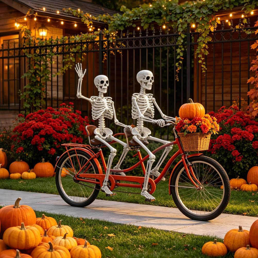 2PACK 36" Skeleton Halloween Decorations, 3FT Skeleton with Movable Joints | Pla