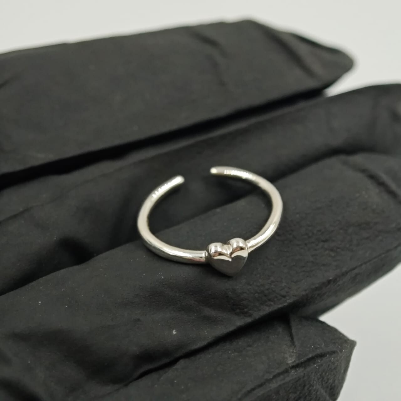Valentine Gift For Girlfriend Adjustable Heart Toe Ring Solid Metal 925 Silver