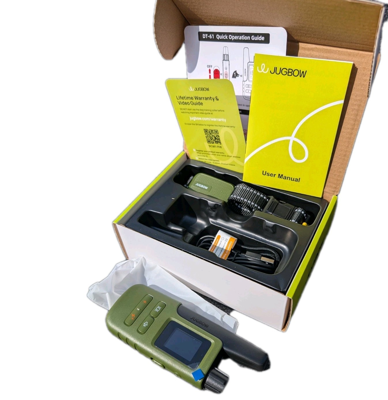 Jugbow DT-61 Remote Dog Training Collar – GREEN - 4200FT Range NEW