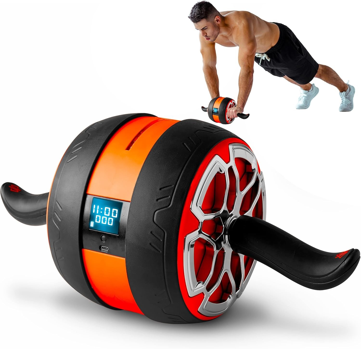 Ab Roller Wheel W/ Digital Screen Abs Workout Equipment Abdominal & Core