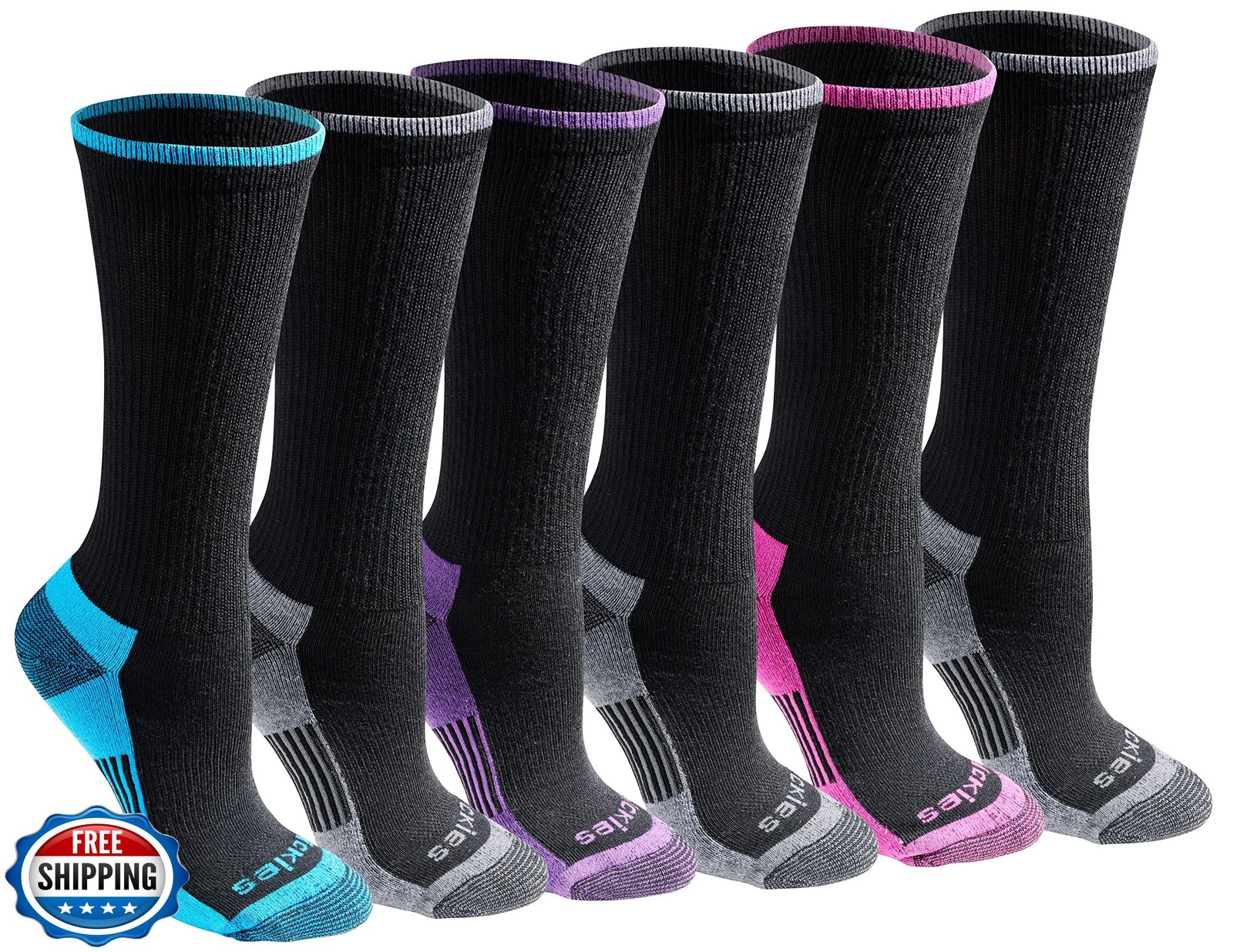 Dickies Women's Dri-Tech Essential Moisture Control Crew Socks, A