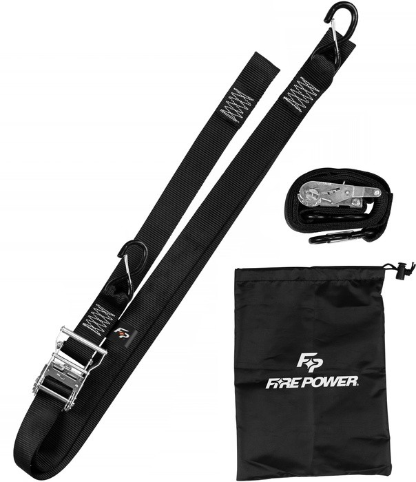 Fire Power Ratchet Soft Tie Downs 8 ft. L x 2" W Black/Silver