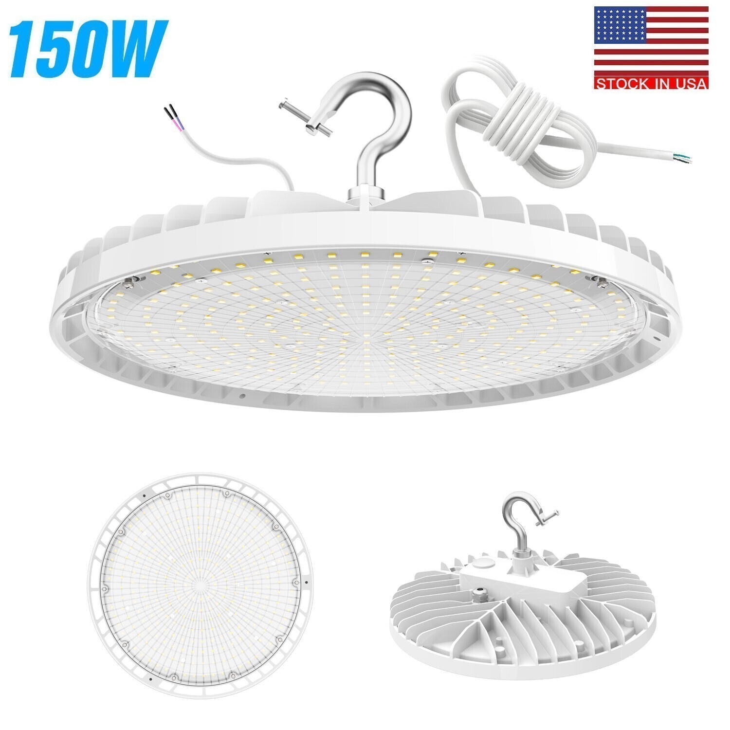 KUKUPPO 150W Led UFO High Bay Light Industrial Factory Warehouse LED Shop Light