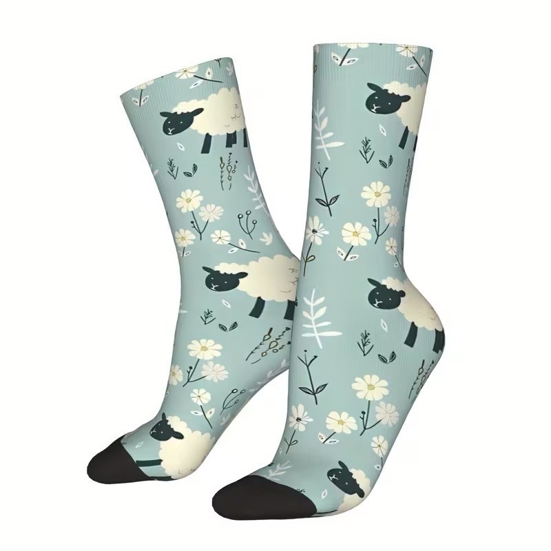 Spring Sheep Easter Socks. Unisex, one size, quality, rare FREE SHIPPING