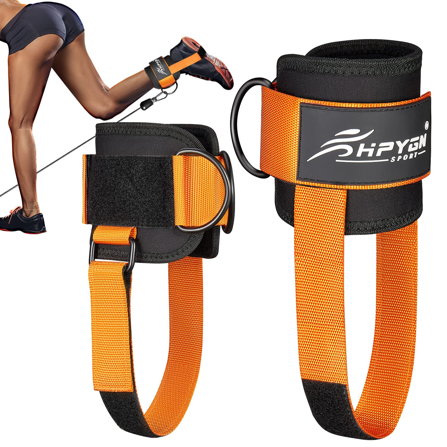 Ankle Strap for Cable Machine, Padded Ankle Straps for Cable Machine Kickbacks