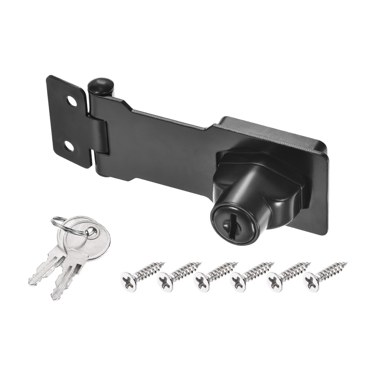 3Inch Keyed Hasp Locks Twist Knob Locking Keyed Different, Black