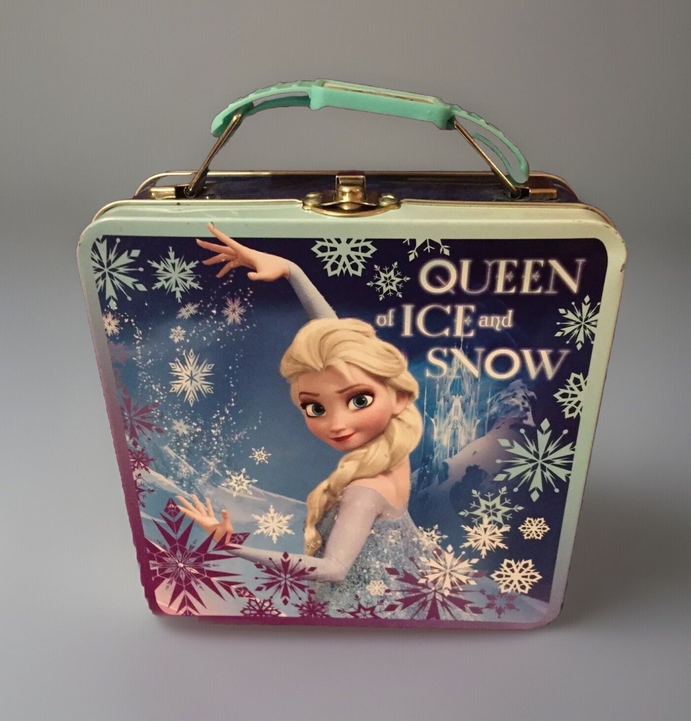 Disney Frozen Elsa: Queen of Ice and Snow Metal Carry All/Mini Lunch Box Used