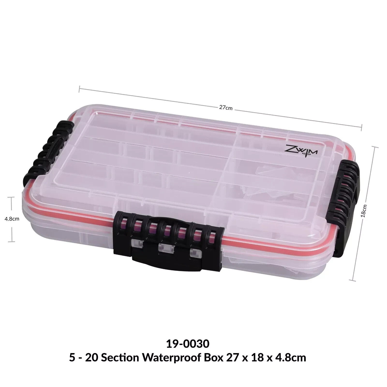 Zwim Waterproof Fishing Tackle Box with Dividers ,carp pike sea fly Fishing