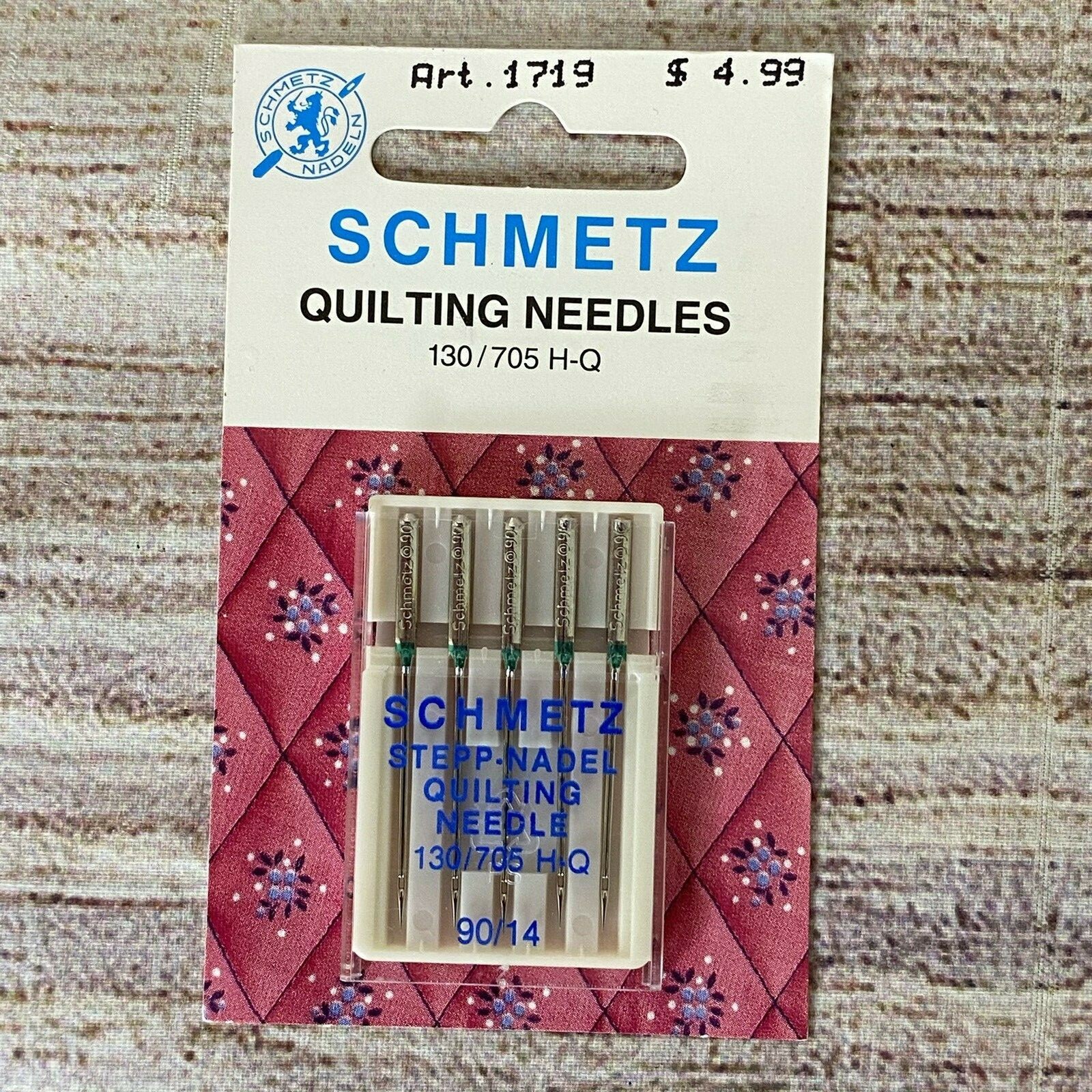 SCHMETZ QUILTING NEEDLES  SIZE 90/14  (ART. 1719)