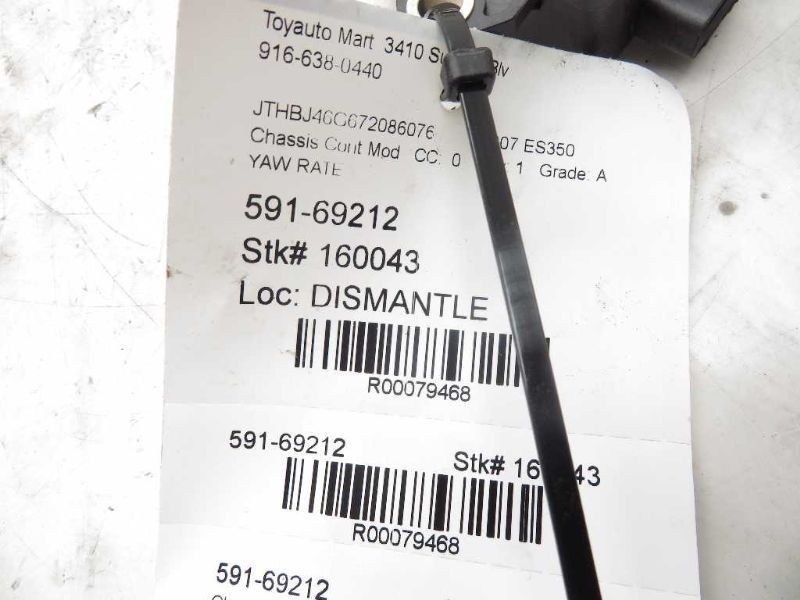 07-12 LEXUS ES350 YAW RATE CONTROL MODULE ECM ASSEMBLY