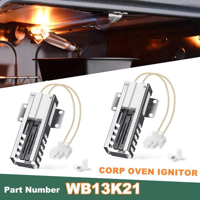 1-2PACK WB13K21 Gas Range Oven Flat Igniter 5303935066 for GE Hotpoint Kenmore