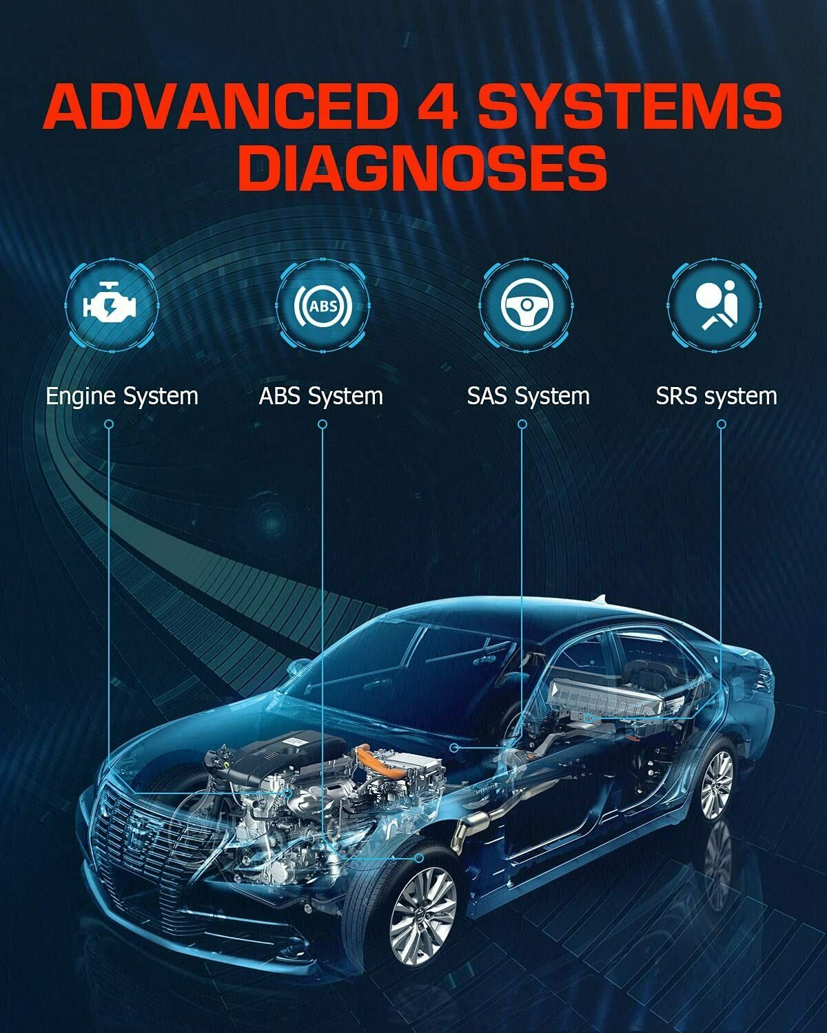 ANCEL AD610P OBD2 Automotive Scanner Engine Check ABS SRS SAS Reset Code Reader