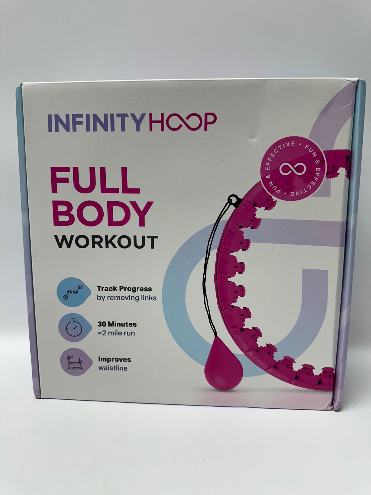 Infinity Hoop Smart Weighted Hula Hoop 28 Links 52"Pink Full Body Device