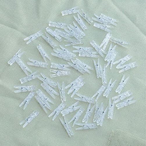 Pcs Mini Plastic Pins, 1.37 Inch Clear Utility Paper Clips, Clothespins, 100