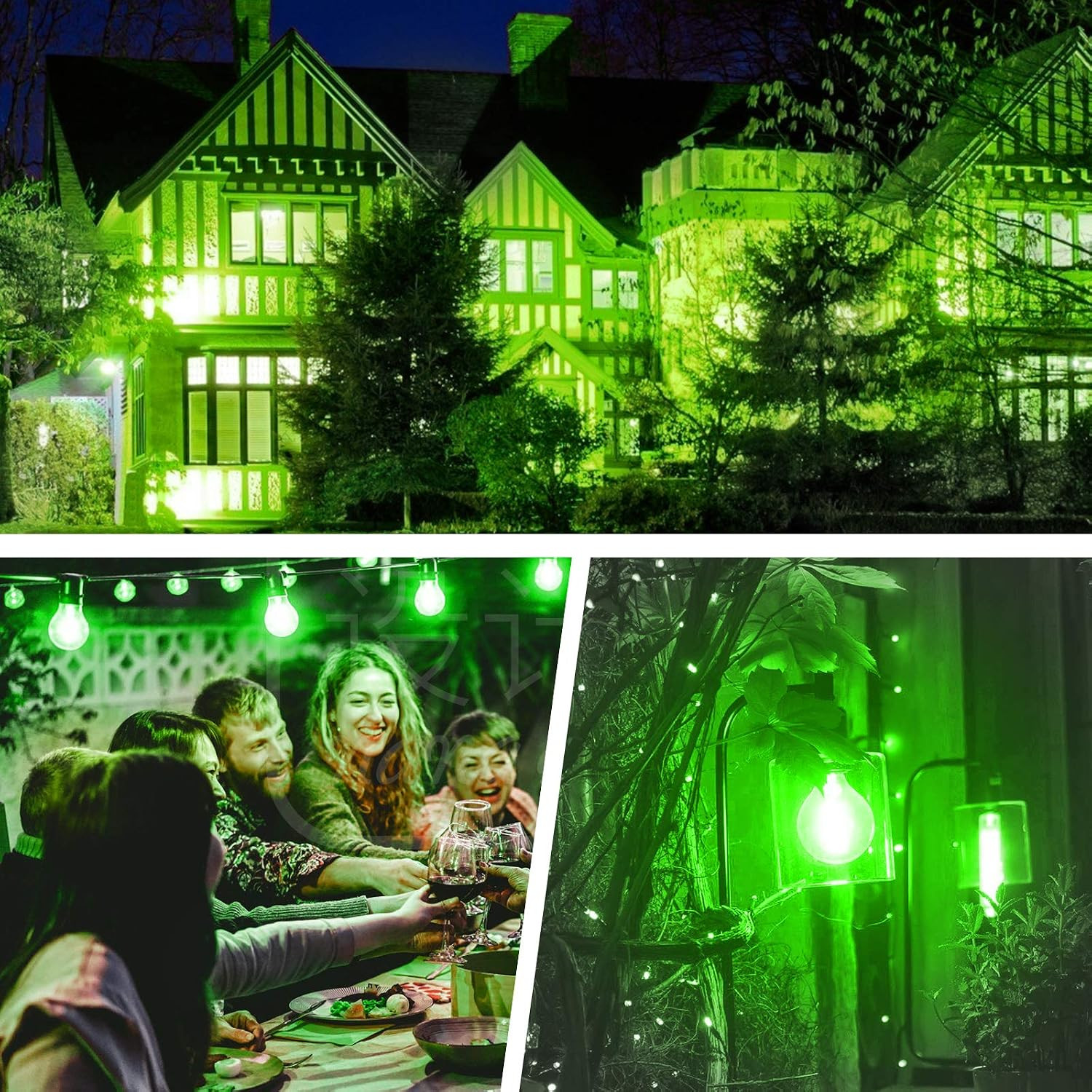 Green Light Bulbs - [ 4 Pack ] - 9W（60W Equivalent） E26 Base LED Colored Light B