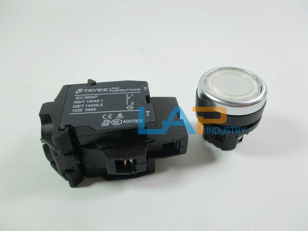 1Pcs New Two-Color Light Button Switch LA42PD2-11 DC24V
