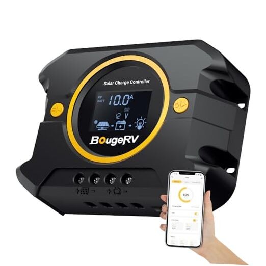 BougeRV Li PWM Solar Charge Controller 12V 24V Solar Panel Regulator w/10A