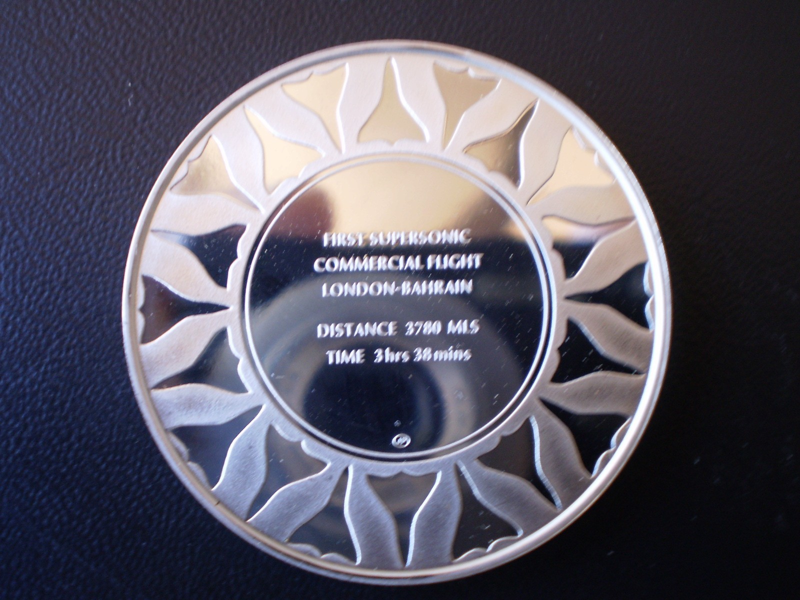 1976 CONCORDE FLIGHT SILVER PROOF MEDAL 20.2g