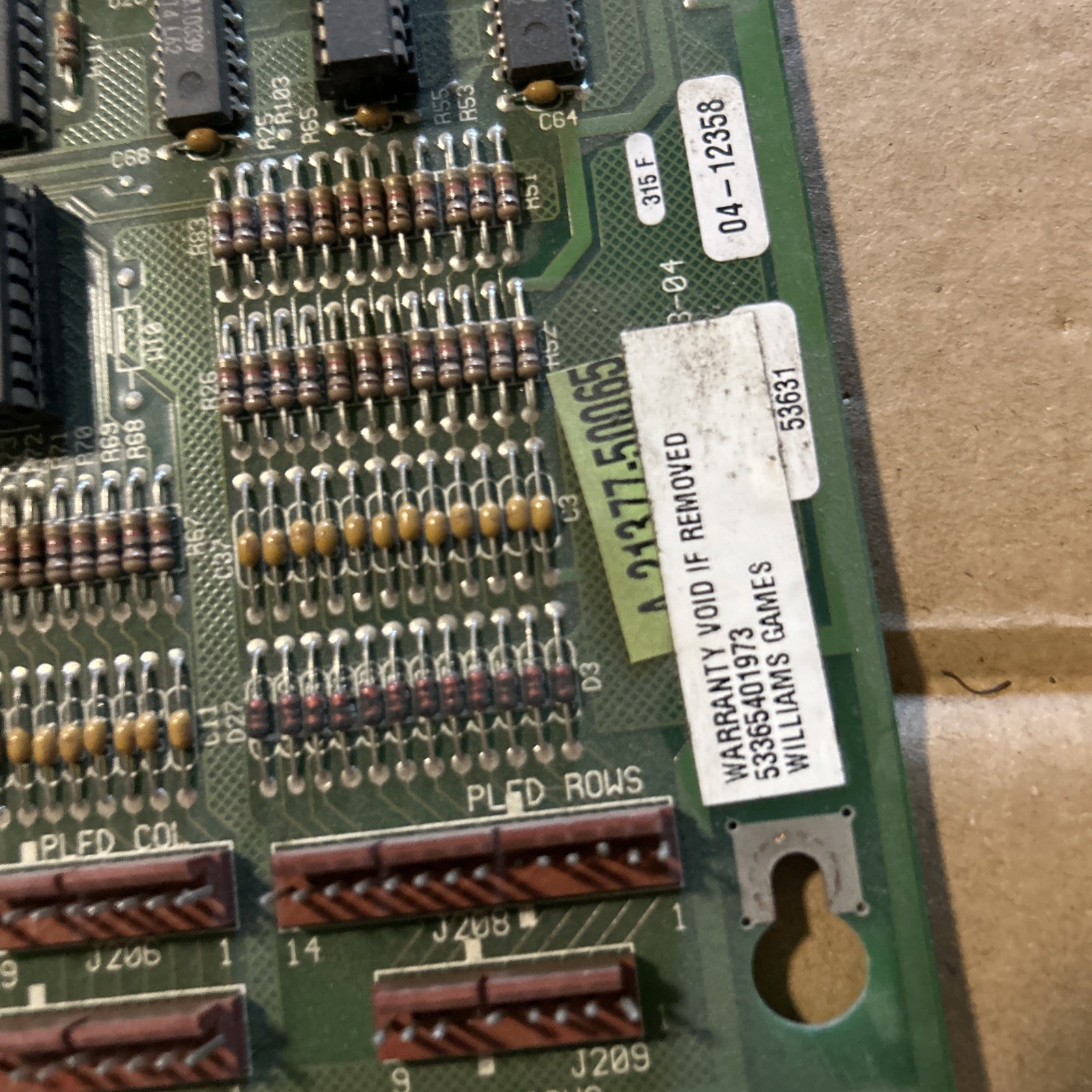 Untested Bally Mpu CPU 5764– 14823–04 Pinball Pcb Board C87-17