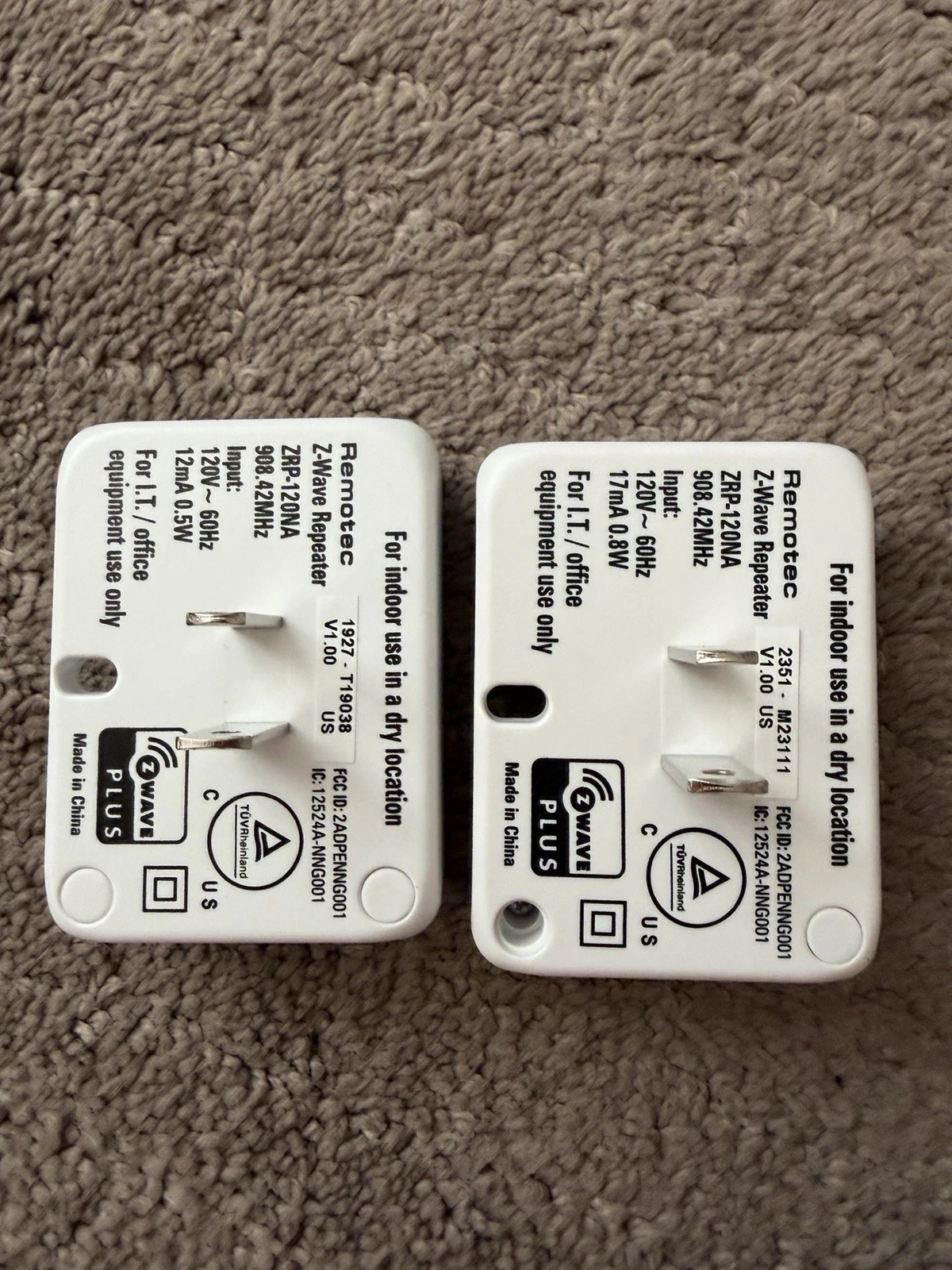 Remotec ZRP-120NA - Wall Plug Z-Wave Repeater / Range Extender - 2 Pack